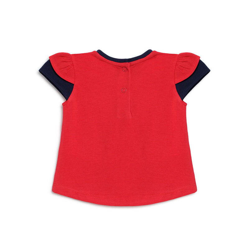 Girls Medium Red Short Sleeve Knitted T-Shirt image number null
